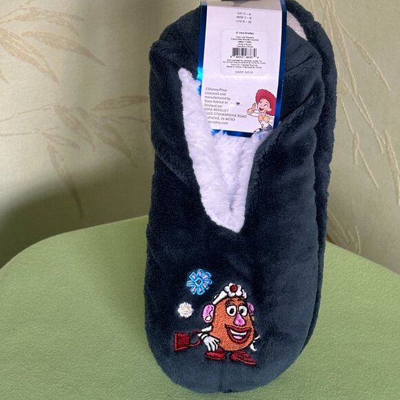 VERA BRADLEY DISNEY PIXAR COZY LIFE SLIPPERS:NWT ANDY'S ROOM MR./MRS. POTATOHEAD - Picture 5 of 8